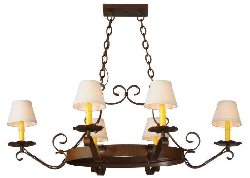 Meyda Tiffany 141763 Six Light Chandelier, Antique Brass