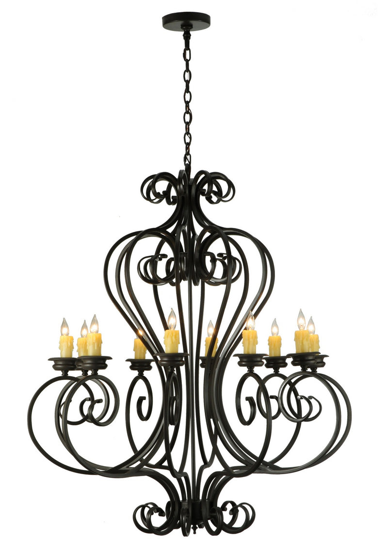 Meyda Tiffany 141833 Ten Light Chandelier, Timeless Bronze