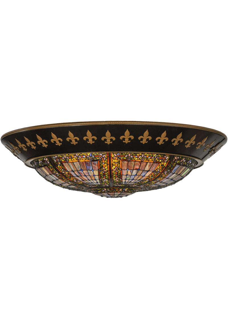 Meyda Tiffany 141938 Eight Light Flushmount, Copper Vein/ Nu Gold