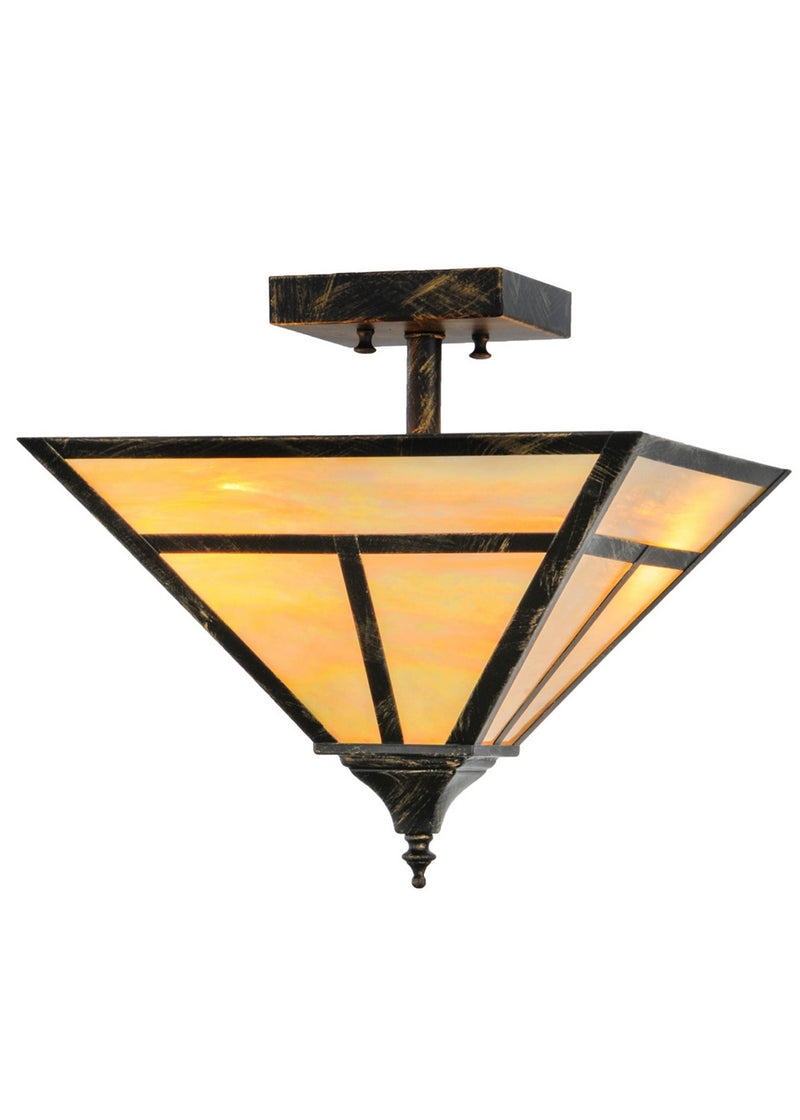 Meyda Tiffany 142016 Two Light Flushmount, AntiQue Black