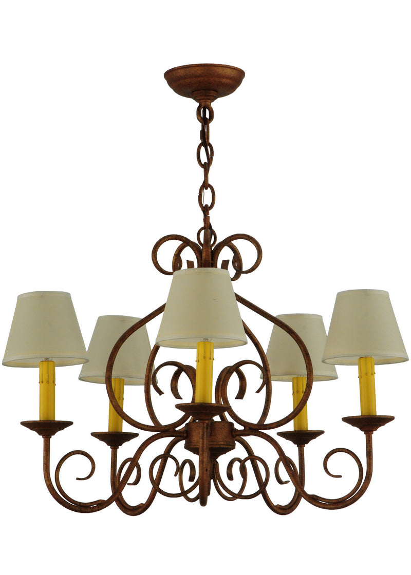 Meyda Tiffany 142077 Five Light Chandelier, Autumn Leaf