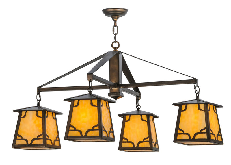 Meyda Tiffany 142132 Four Light Chandelier, Antique Copper