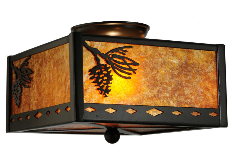Meyda Tiffany 142265 Two Light Flushmount, Timeless Bronze