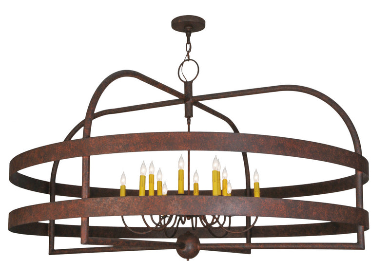 Meyda Tiffany 142301 12 Light Pendant, Rusty Nail