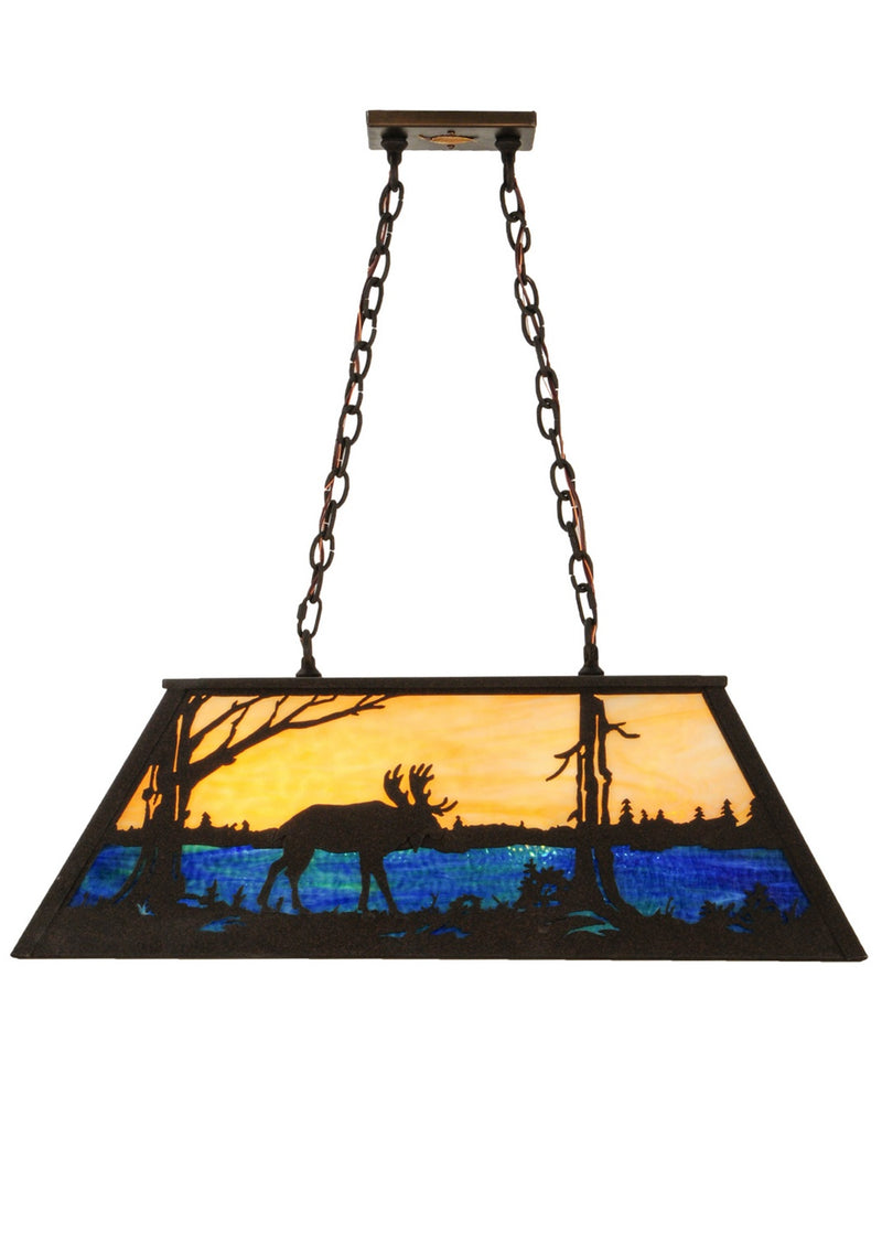 Meyda Tiffany 142396 Six Light Oblong Pendant, Dark Roast