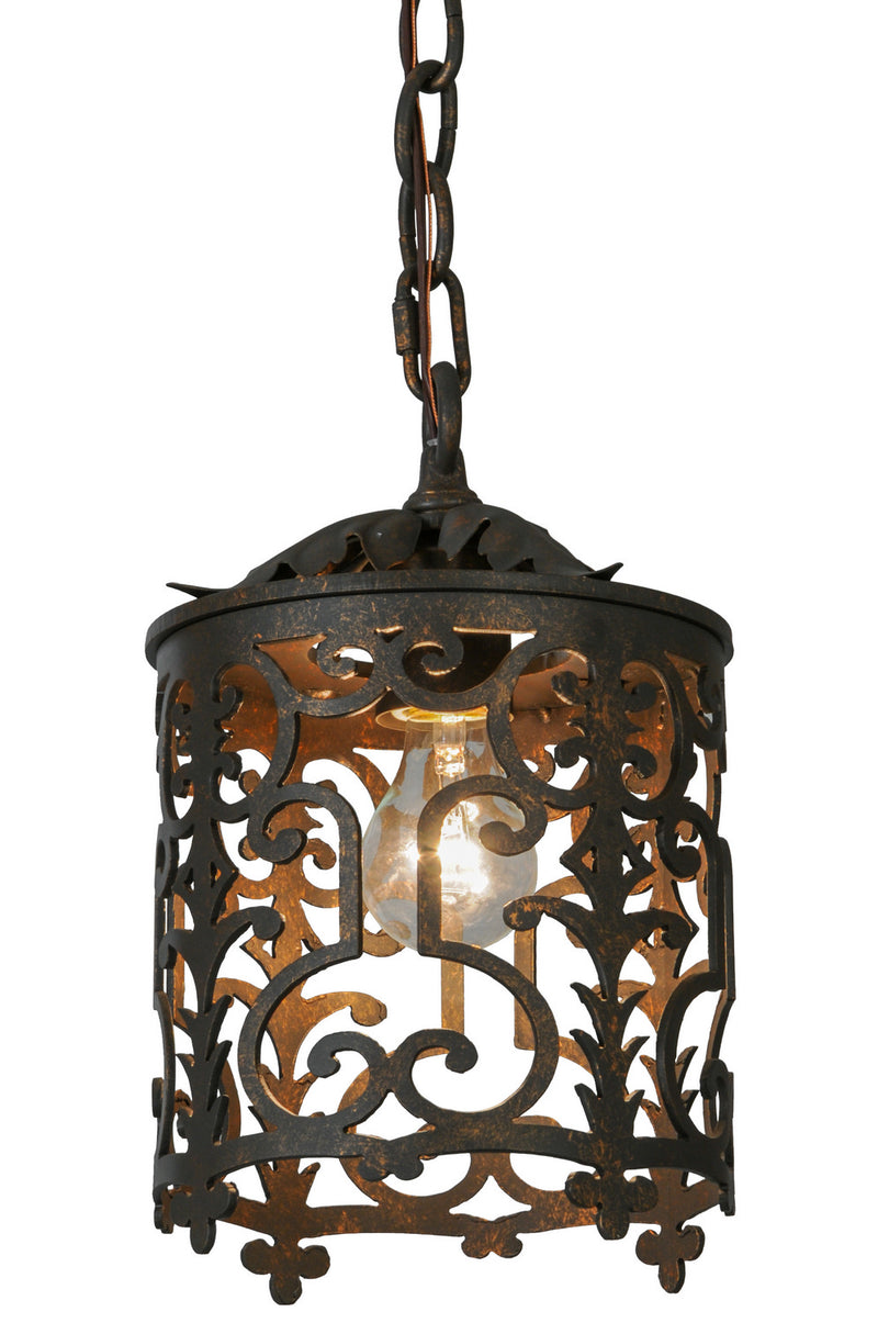 Meyda Tiffany 142403 One Light Mini Pendant, Gilded Tobacco