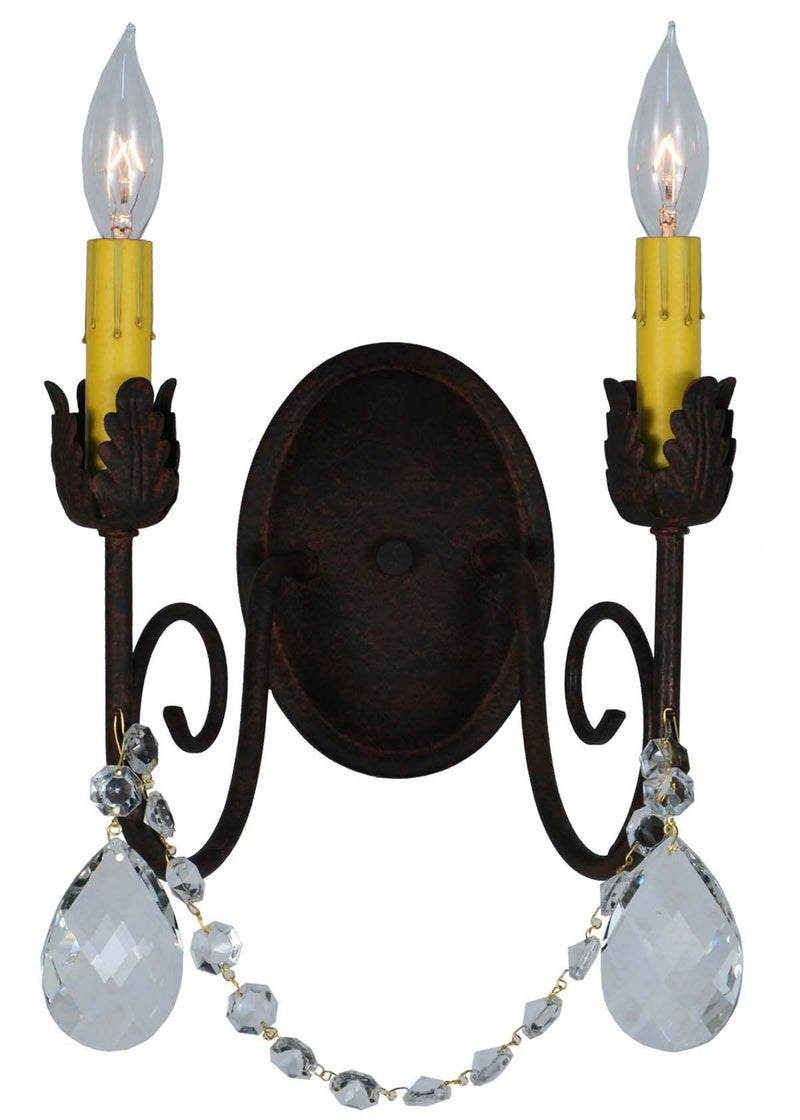 Meyda Tiffany 142468 Two Light Wall Sconce, Oil Rubbed Bronze