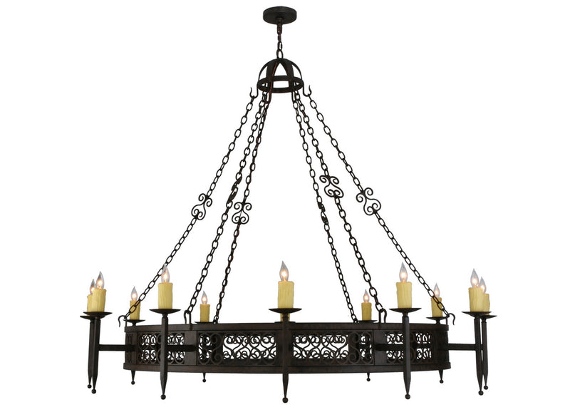 Meyda Tiffany 142552 12 Light Chandelier, Mahogany Bronze