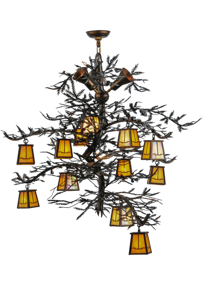 Meyda Tiffany 142768 15 Light Chandelier, Dark Burnished Antique Copper