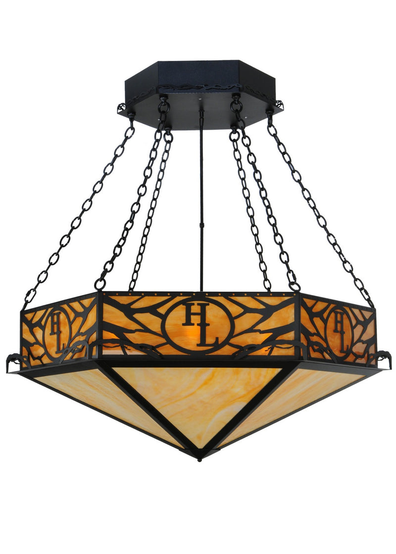 Meyda Tiffany 142795 Six Light Inverted Pendant, Mahogany Bronze