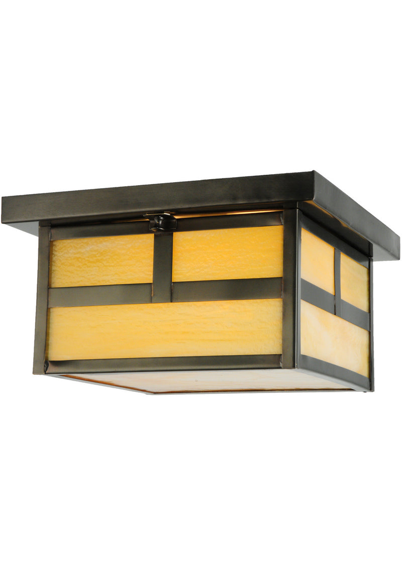 Meyda Tiffany 142859 Two Light Flushmount, Craftsman Brown