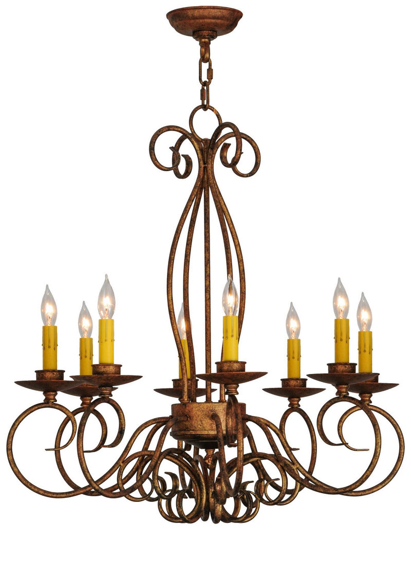 Meyda Tiffany 142864 Eight Light Chandelier, Autumn Leaf