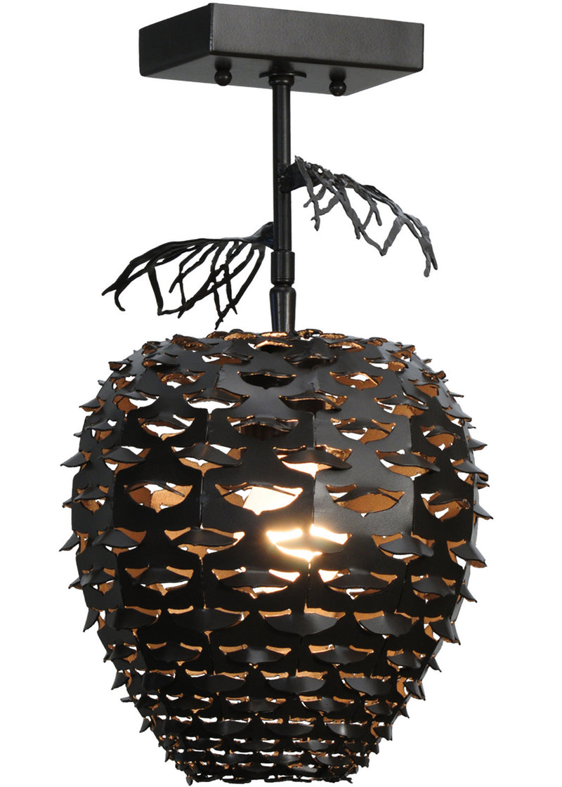 Meyda Tiffany 143079 One Light Semi-Flushmount, Timeless Bronze