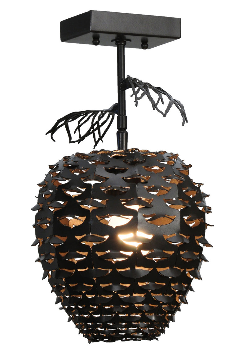 Meyda Tiffany 143085 One Light Semi-Flushmount, Timeless Bronze