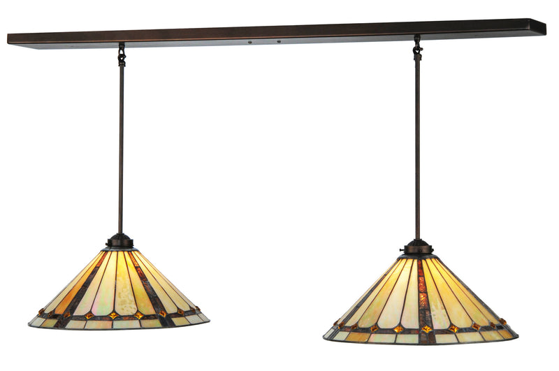 Meyda Tiffany 143349 Two Light Island Pendant, Mahogany Bronze