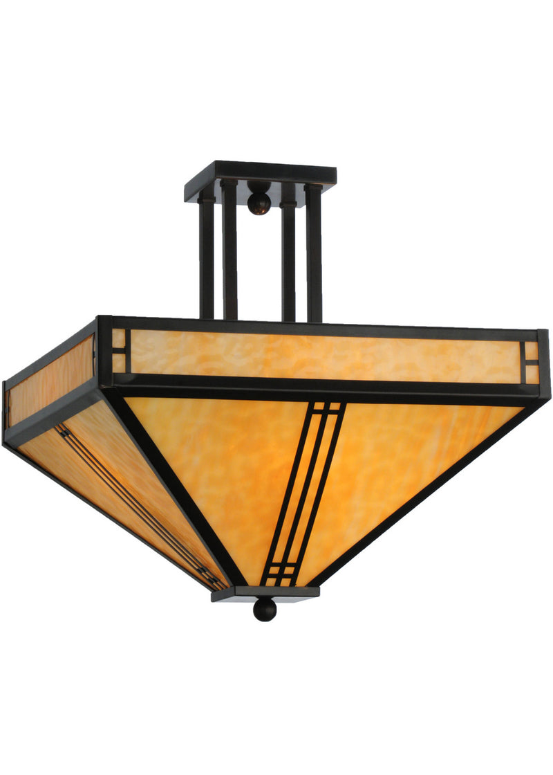 Meyda Tiffany 143407 Four Light Semi-Flushmount, Oil Rubbed Bronze