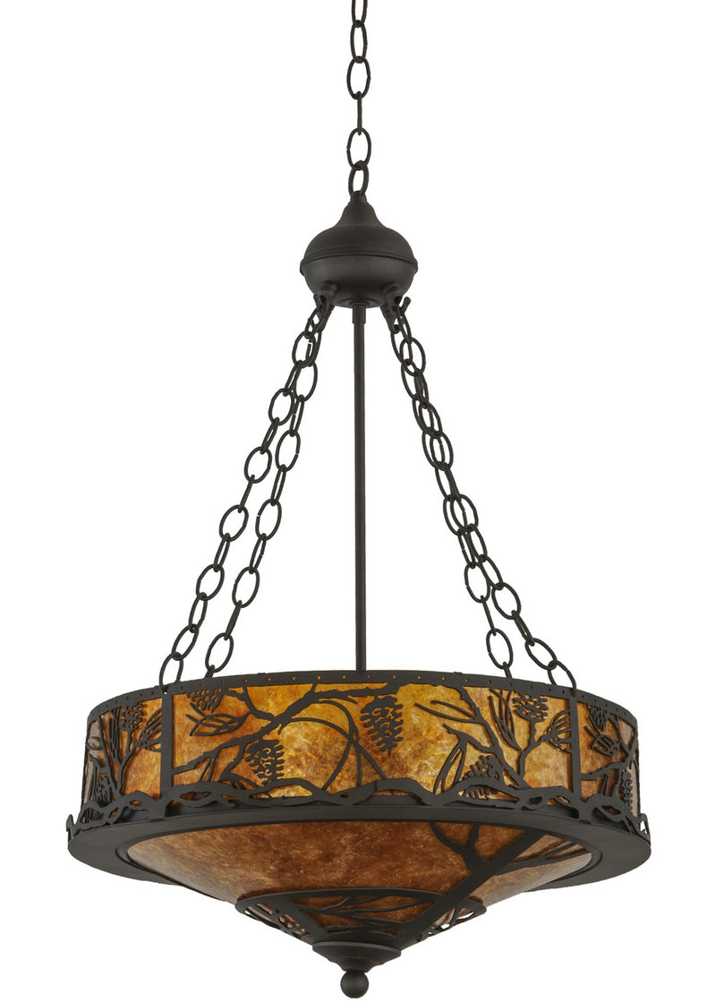 Meyda Tiffany 143543 Four Light Inverted Pendant, Oil Rubbed Bronze