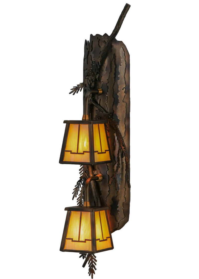 Meyda Tiffany 143666 Two Light Wall Sconce, Dark Burnished Antique Copper