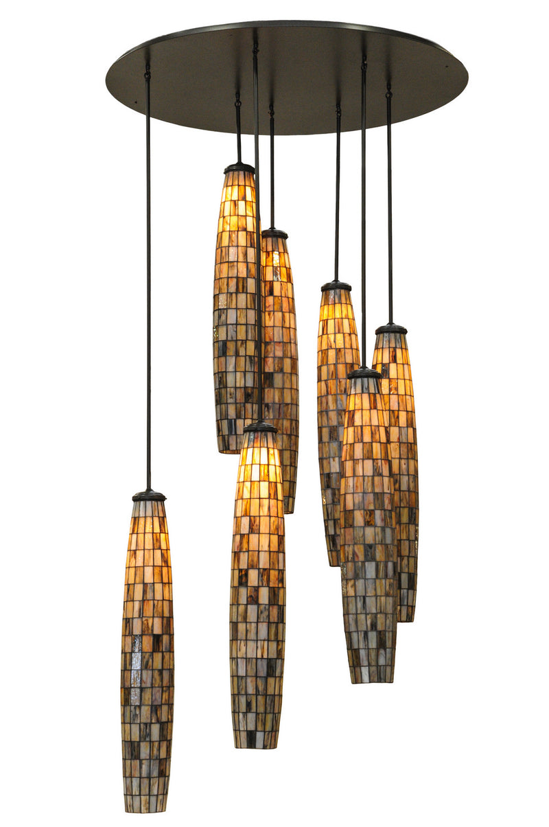 Meyda Tiffany 143750 Seven Light Pendant, Timeless Bronze