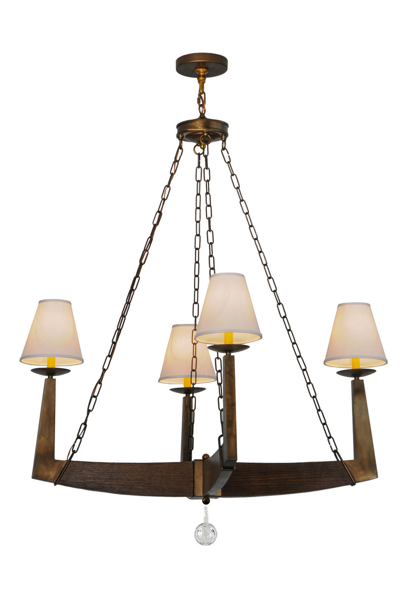Meyda Tiffany 143889 Four Light Chandelier, Antique Copper