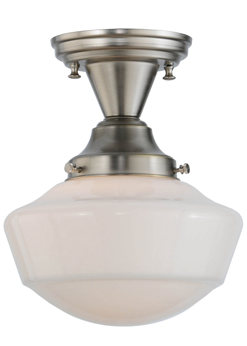 Meyda Tiffany 143957 One Light Semi-Flushmount, Brushed Nickel
