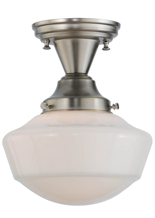 Meyda Tiffany 143957 One Light Semi-Flushmount, Brushed Nickel