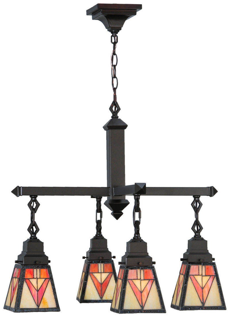 Meyda Tiffany 144033 Four Light Chandelier, Mahogany Bronze