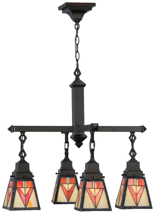 Meyda Tiffany 144033 Four Light Chandelier, Mahogany Bronze