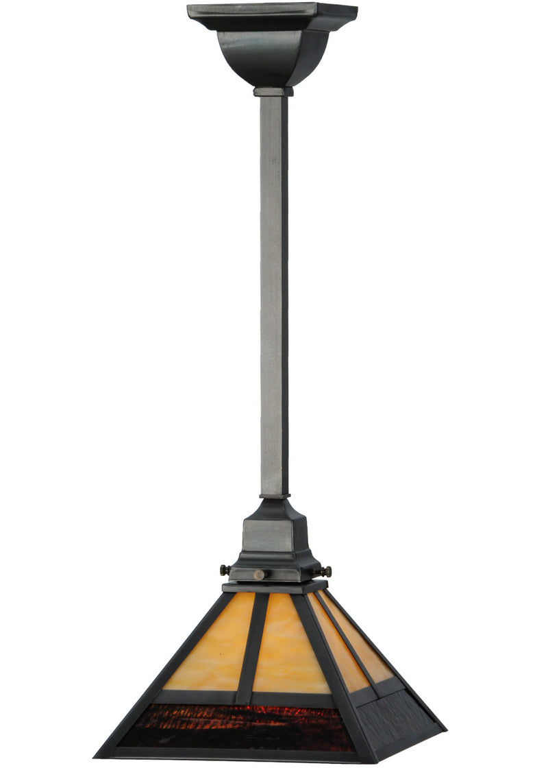 Meyda Tiffany 144132 One Light Mini Pendant, Craftsman Brown