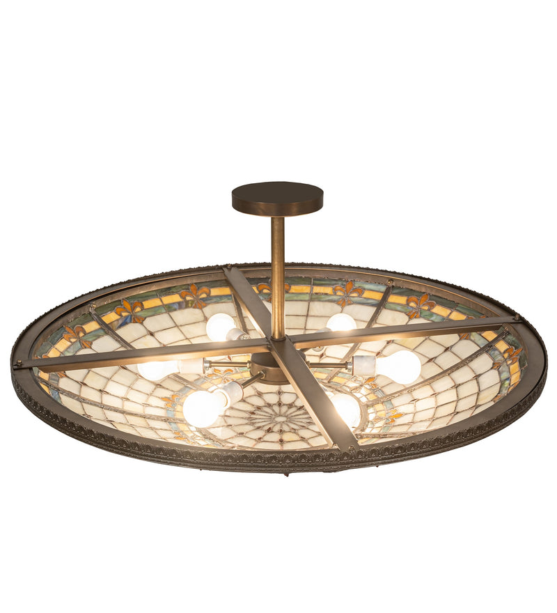 Meyda Tiffany 144204 Six Light Semi-Flushmount, Antique Copper