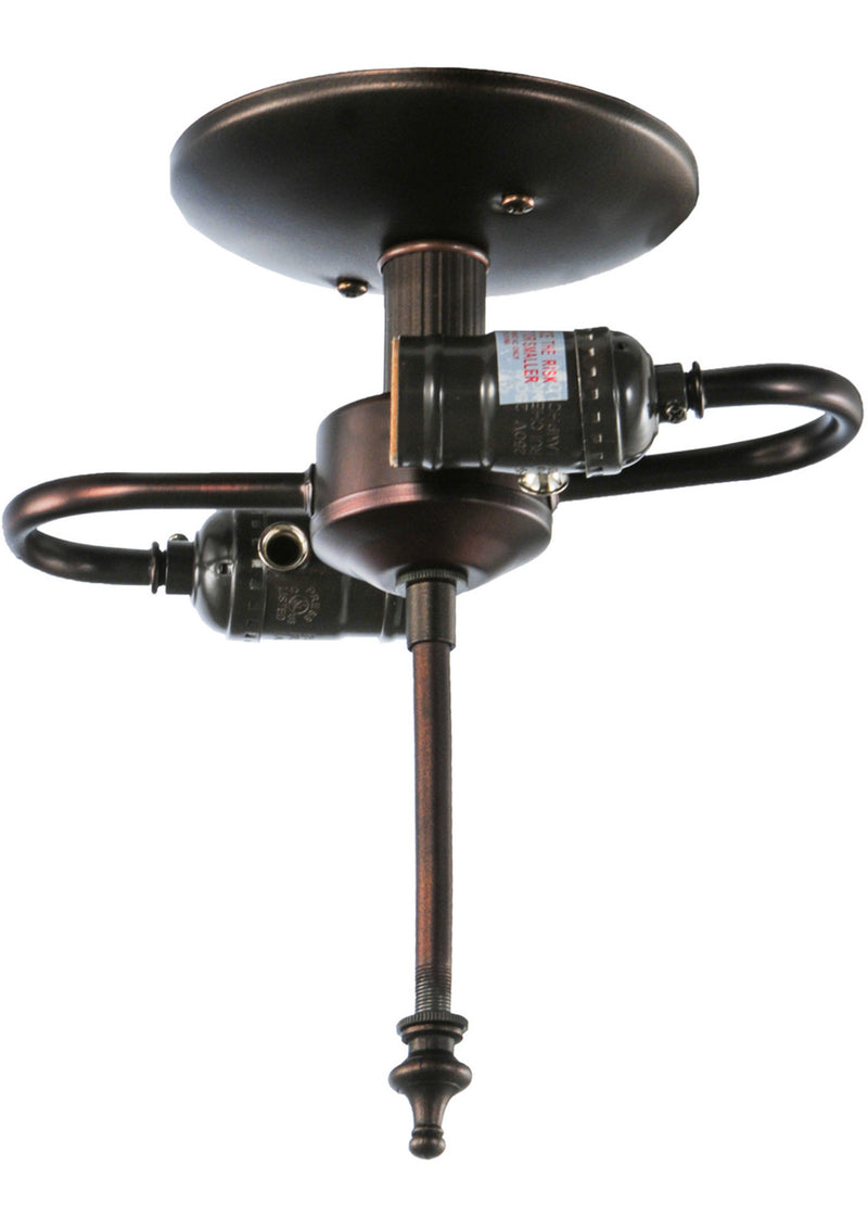 Meyda Tiffany 144211 Two Light Flushmount, Mahogany Bronze