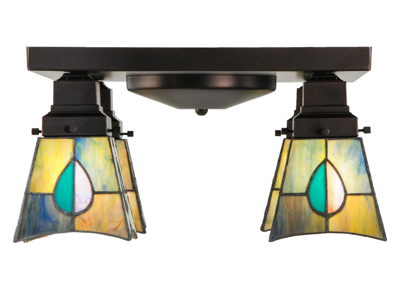 Meyda Tiffany 144231 Four Light Flushmount, Mahogany Bronze