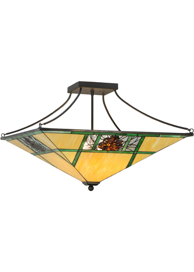 Meyda Tiffany 144293 Four Light Semi-Flushmount, Oil Rubbed Bronze