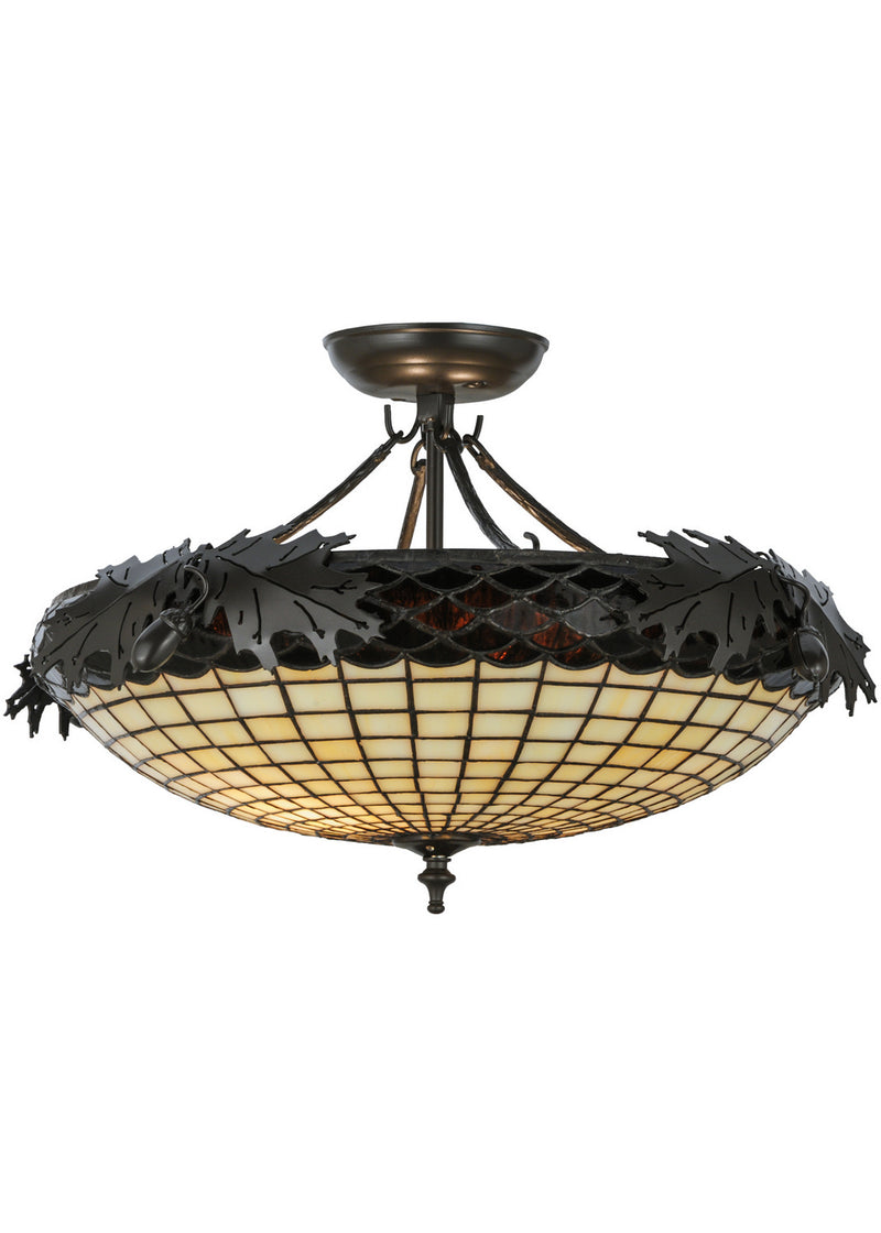 Meyda Tiffany 144378 Two Light Semi-Flushmount, Timeless Bronze