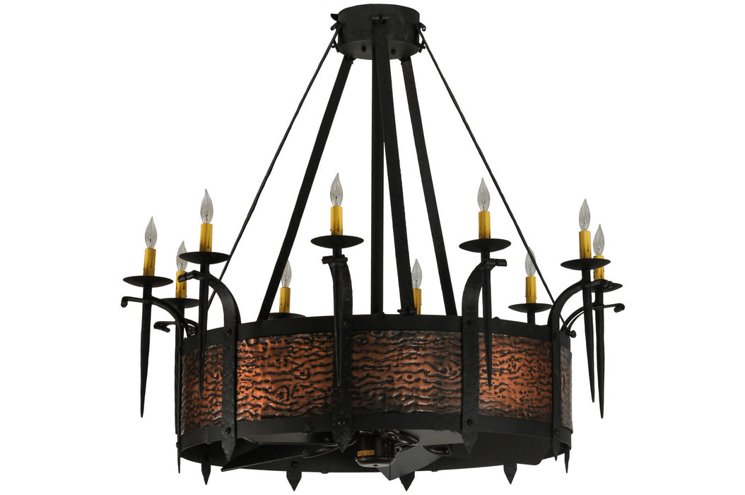 Meyda Tiffany 144385 Ten Light Chandel-Air, Black Metal,Custom,Copper