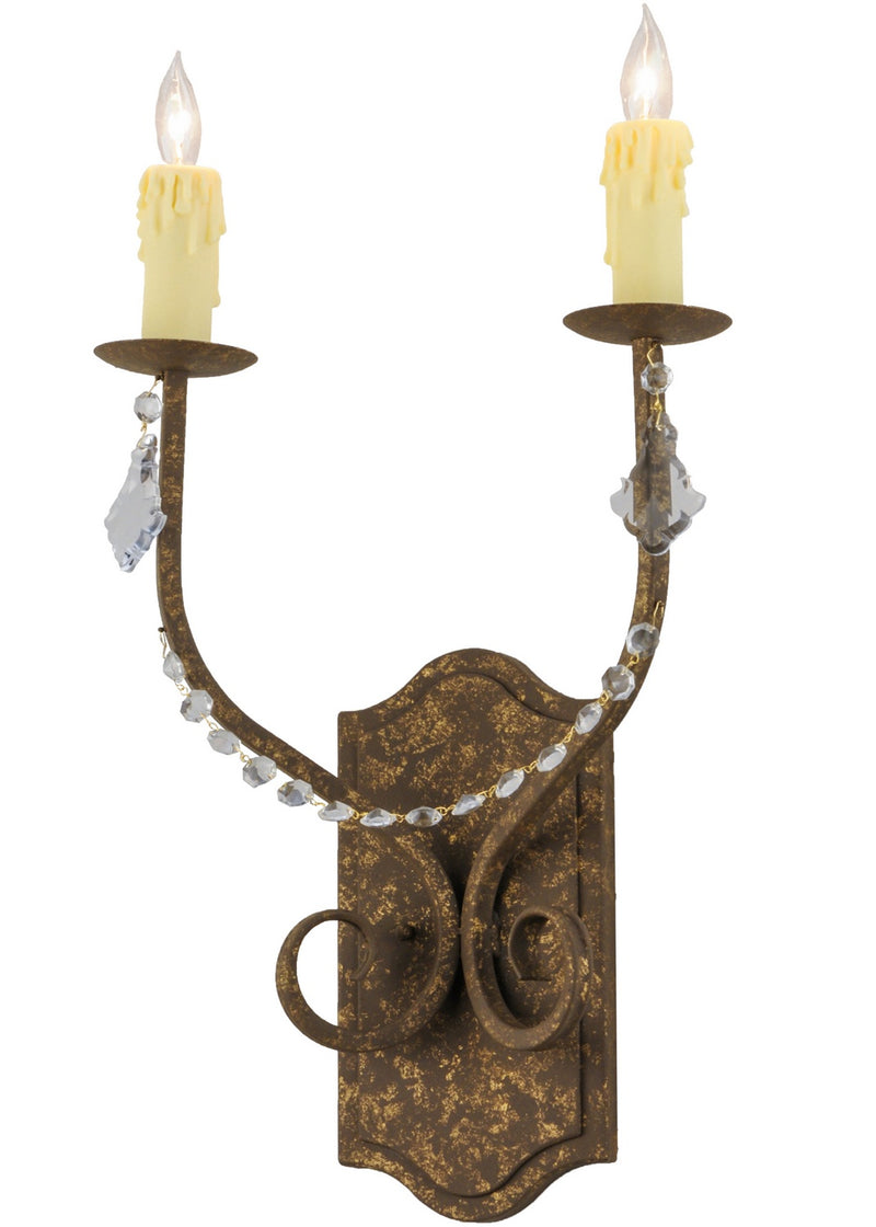 Meyda Tiffany 144397 Two Light Wall Sconce, Pompeii Gold