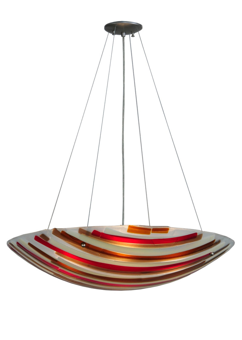 Meyda Tiffany 144399 Four Light Inverted Pendant, Brushed Nickel