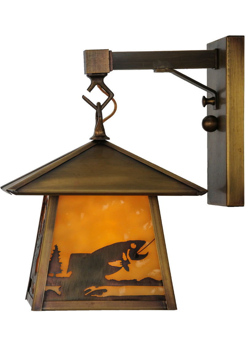 Meyda Tiffany 144651 One Light Wall Sconce, Antique Brass