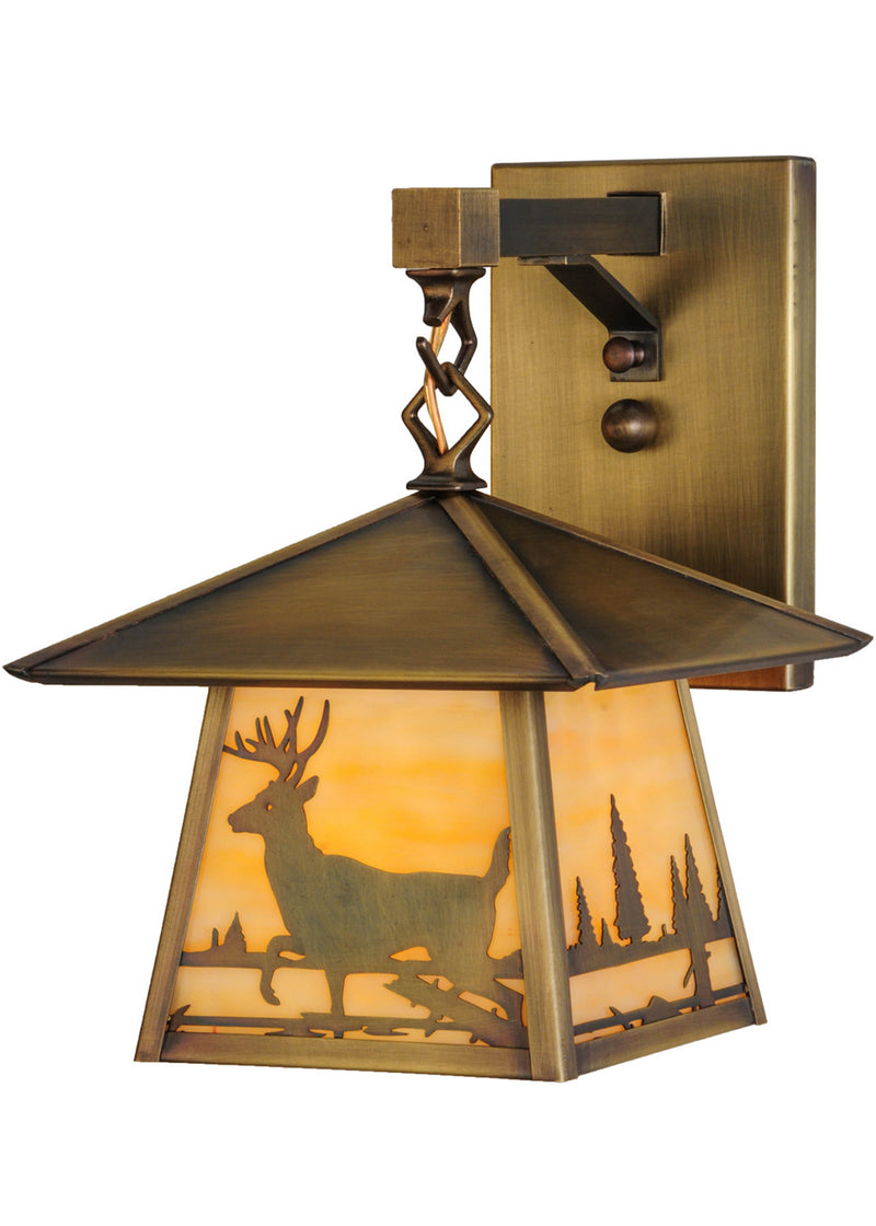 Meyda Tiffany 144652 One Light Wall Sconce, Antique Brass
