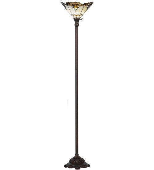 Meyda Tiffany 144756 One Light Torchiere, Mahogany Bronze
