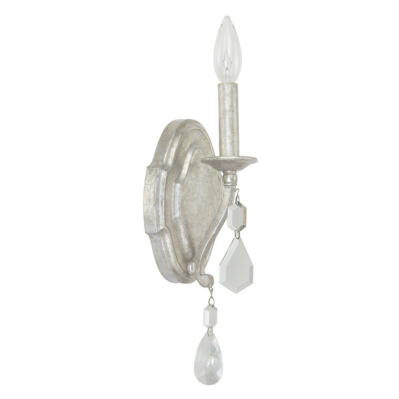 Capital Lighting 1616AS-CR One Light Wall Sconce, Antique Silver