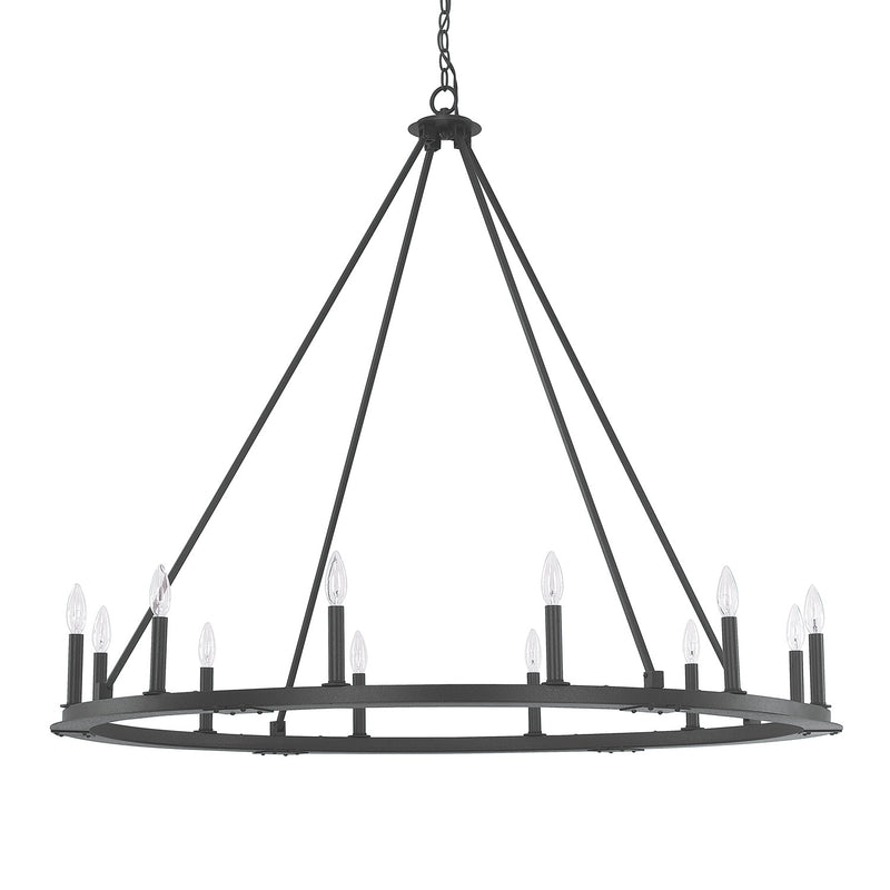 Capital Lighting 4912BI-000 12 Light Chandelier, Black Iron