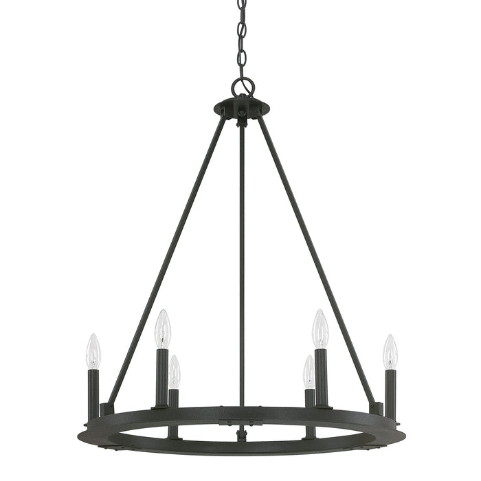 Capital Lighting 4916BI-000 Six Light Chandelier, Black Iron