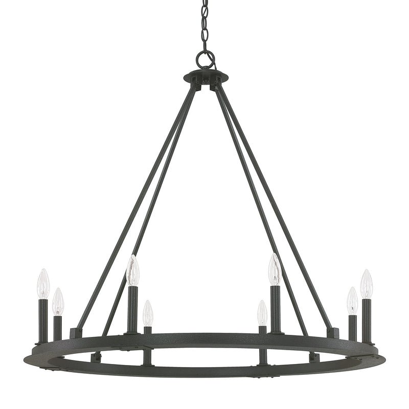 Capital Lighting 4918BI-000 Eight Light Chandelier, Black Iron