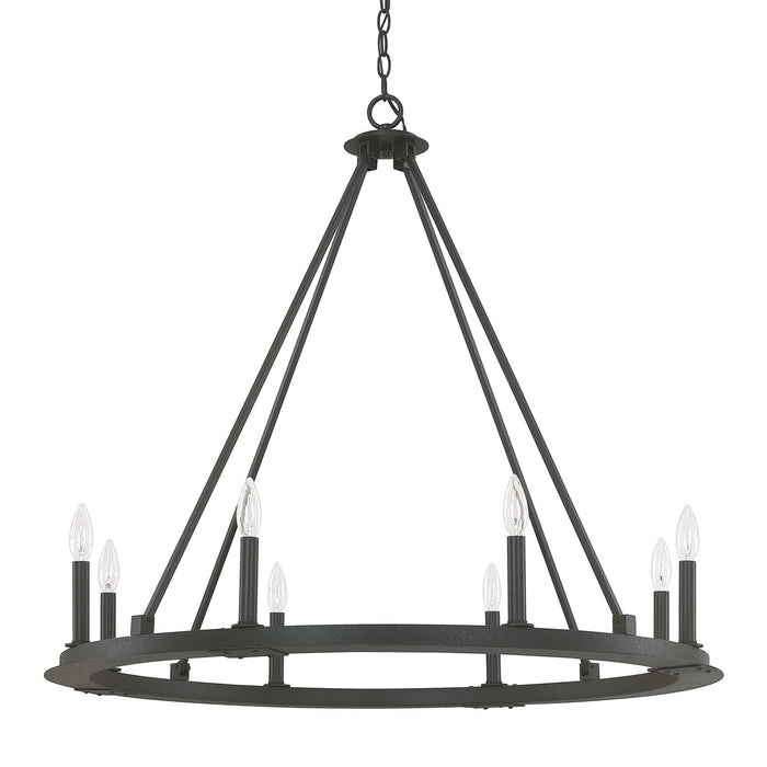 Capital Lighting 4918BI-000 Eight Light Chandelier, Black Iron