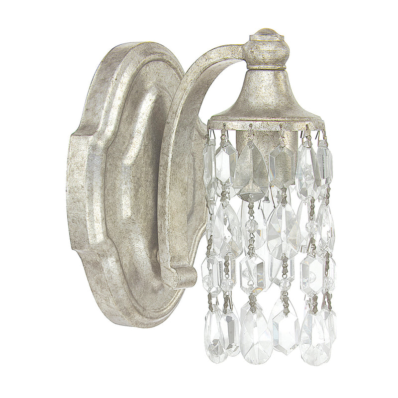 Capital Lighting 8521AS-CR One Light Wall Sconce, Antique Silver