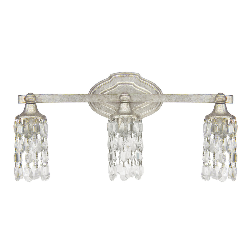 Capital Lighting 8523AS-CR Three Light Vanity, Antique Silver