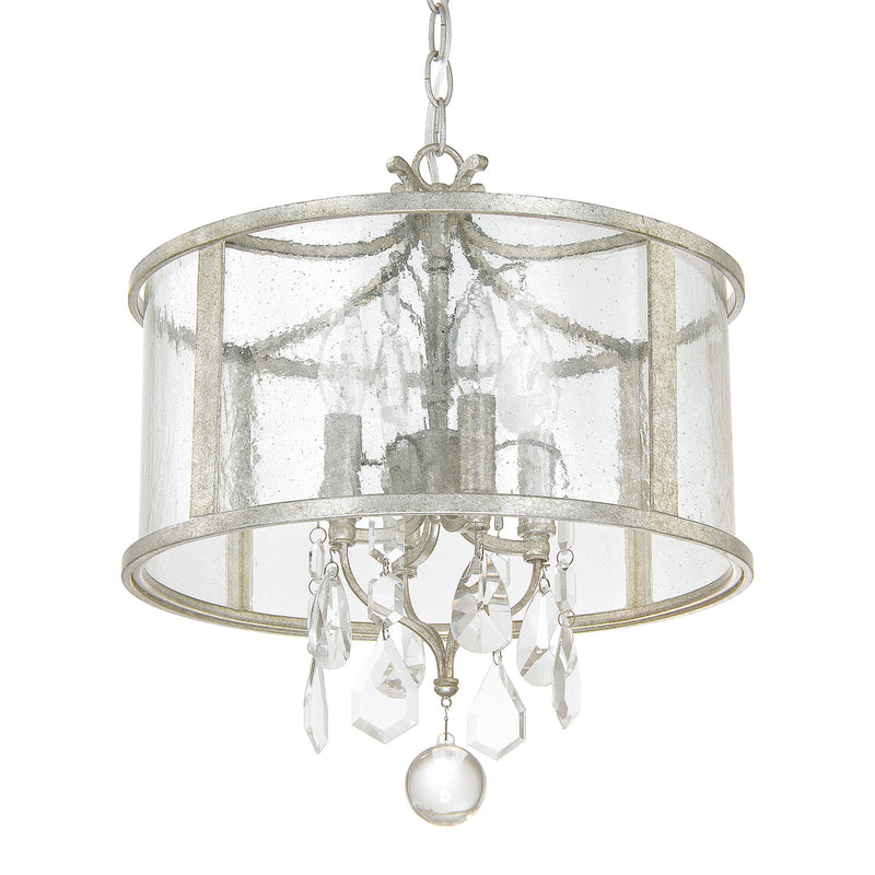 Capital Lighting 9484AS-CR Four Light Pendant, Antique Silver
