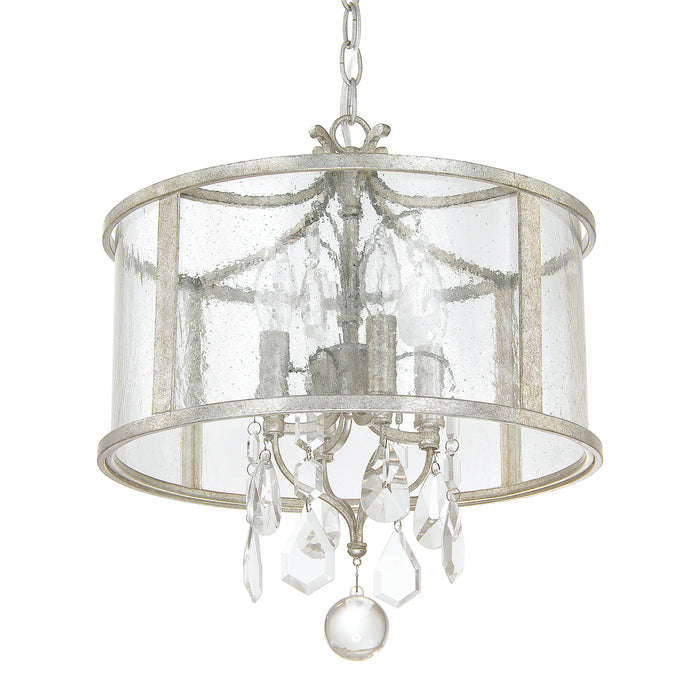 Capital Lighting 9484AS-CR Four Light Pendant, Antique Silver