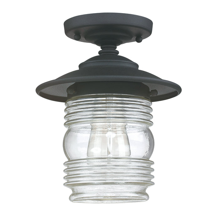 Capital Lighting 9677BK One Light Outdoor Flush Mount, Black